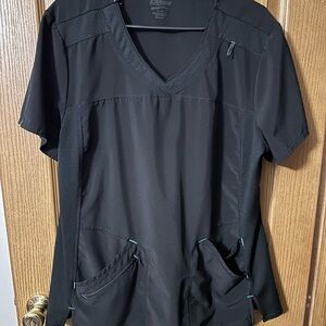 Black V-Neck Scrub Top